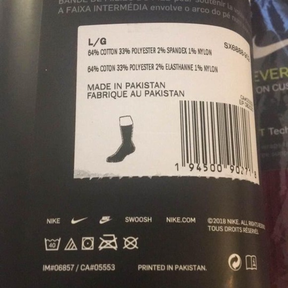 BRAND NEW men Nike everyday plus cotton cushioned crew socks 3 pack - Picture 5 of 5